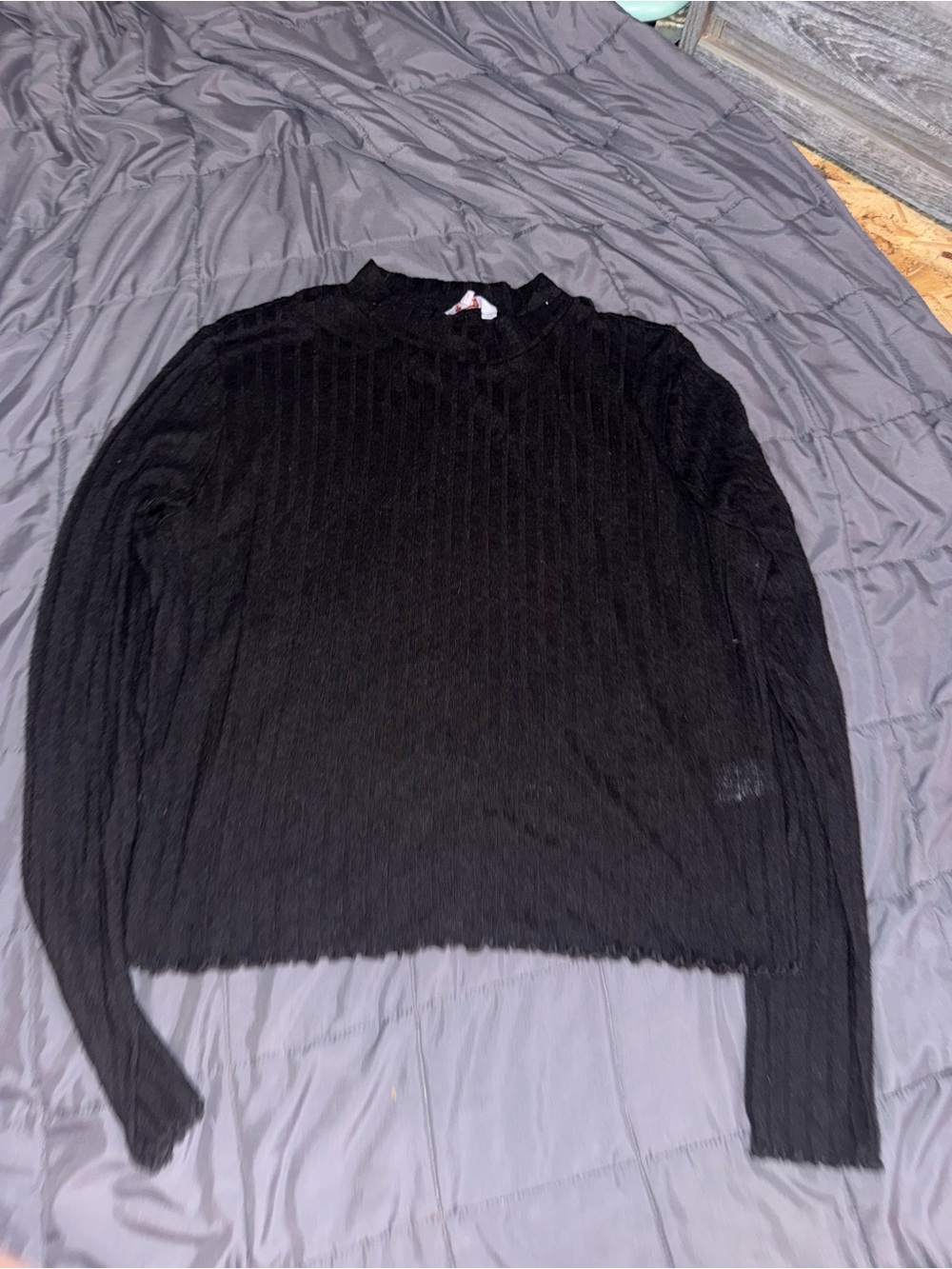 Candie's Black Ribbed Long Sleeve Sweater